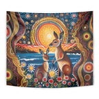 Australian Kangaroos Art Tapestry Aboriginal Dot Painting