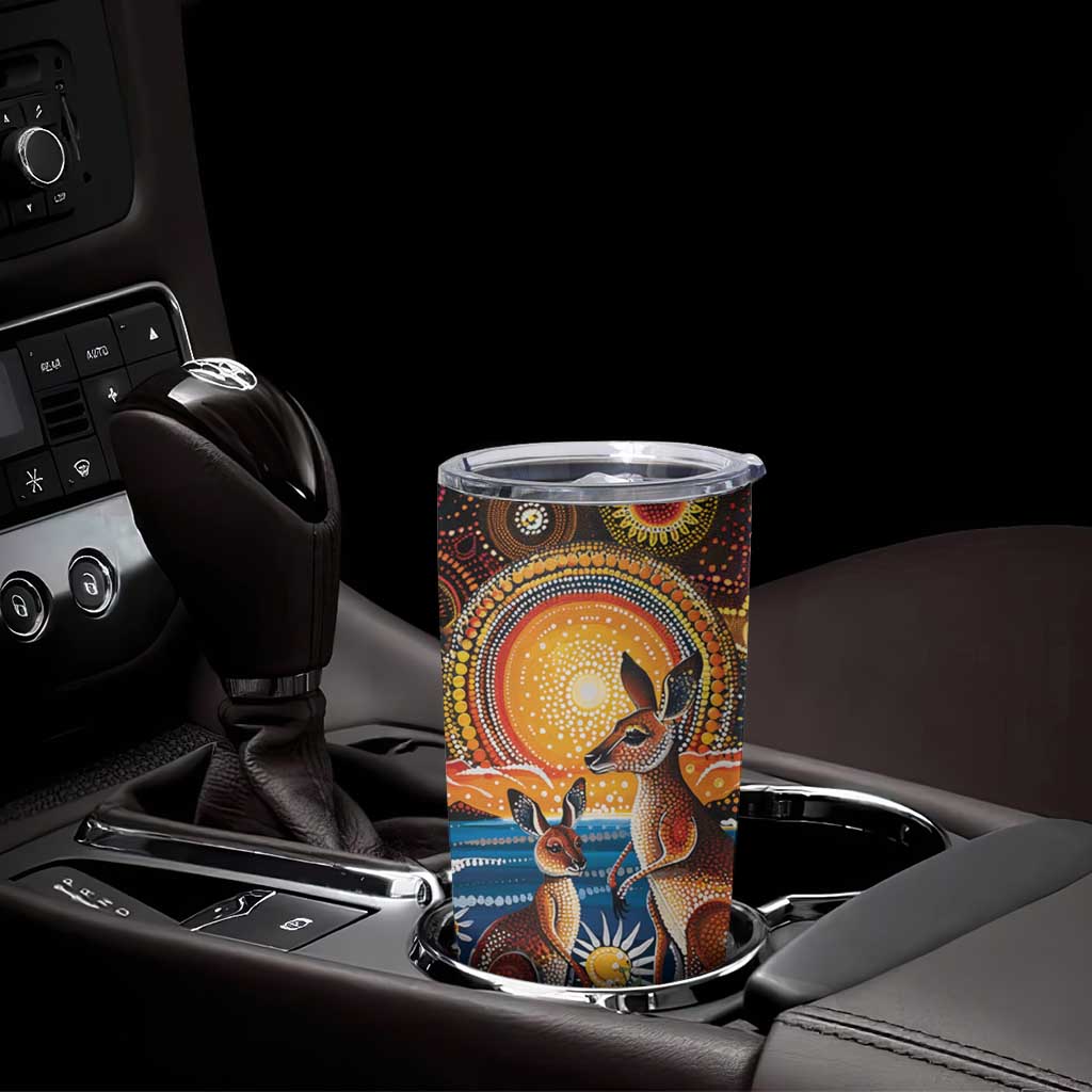 Australian Kangaroos Art Tumbler Cup Aboriginal Dot Painting