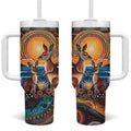 Australian Kangaroos Art Tumbler With Handle Aboriginal Dot Painting