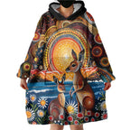 Australian Kangaroos Art Wearable Blanket Hoodie Aboriginal Dot Painting