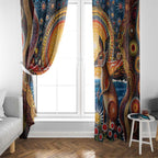 Australian Kangaroos Art Window Curtain Aboriginal Dot Painting