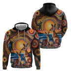 Australian Kangaroos Art Zip Hoodie Aboriginal Dot Painting