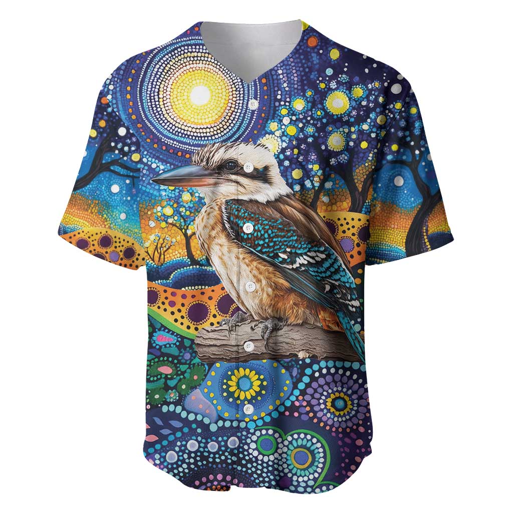 Australian Kookaburra Indigenous Baseball Jersey Aboriginal Dot Painting