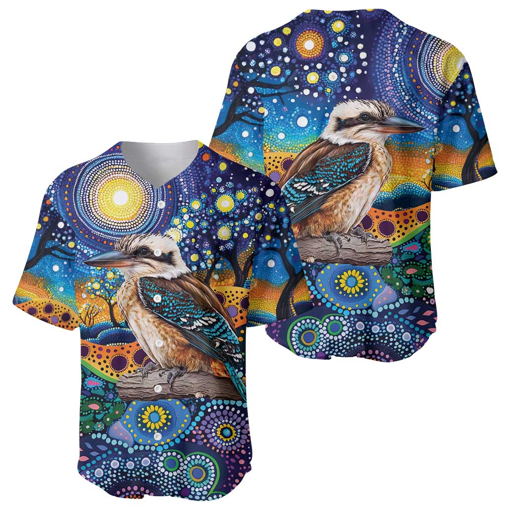 Australian Kookaburra Indigenous Baseball Jersey Aboriginal Dot Painting