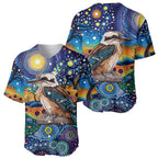 Australian Kookaburra Indigenous Baseball Jersey Aboriginal Dot Painting
