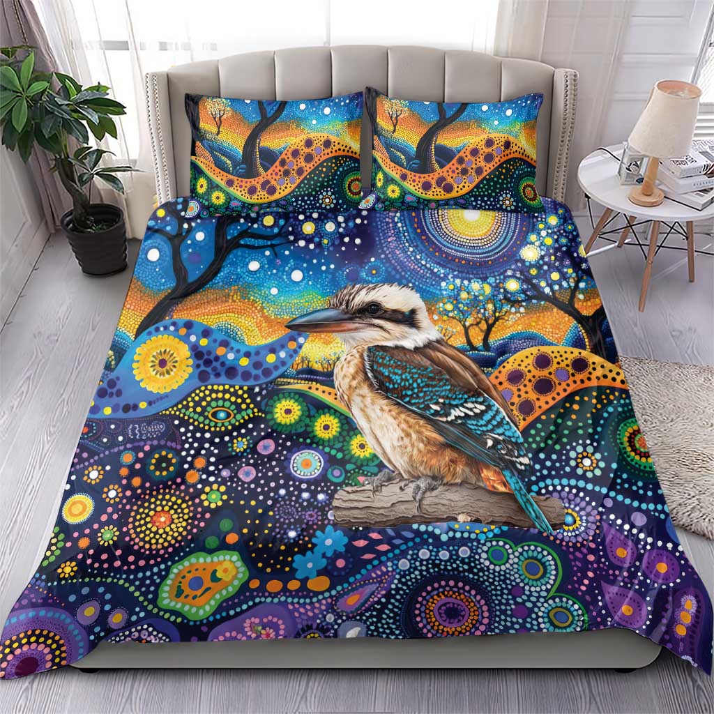 Australian Kookaburra Indigenous Bedding Set Aboriginal Dot Painting