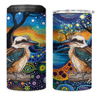 Australian Kookaburra Indigenous 4 in 1 Can Cooler Tumbler Aboriginal Dot Painting