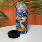 Australian Kookaburra Indigenous 4 in 1 Can Cooler Tumbler Aboriginal Dot Painting