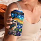Australian Kookaburra Indigenous 4 in 1 Can Cooler Tumbler Aboriginal Dot Painting