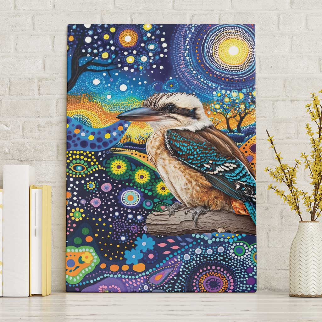 Australian Kookaburra Indigenous Canvas Wall Art Aboriginal Dot Painting