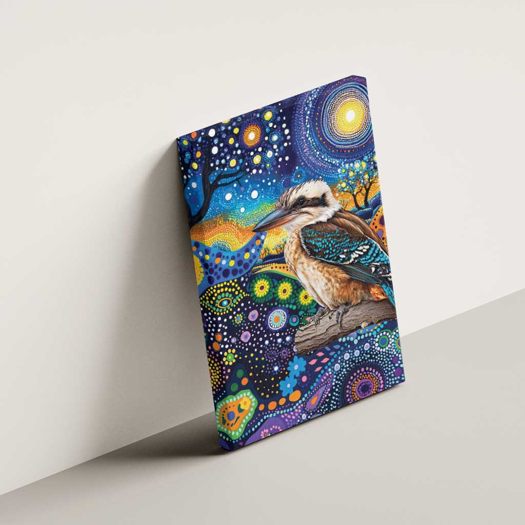 Australian Kookaburra Indigenous Canvas Wall Art Aboriginal Dot Painting