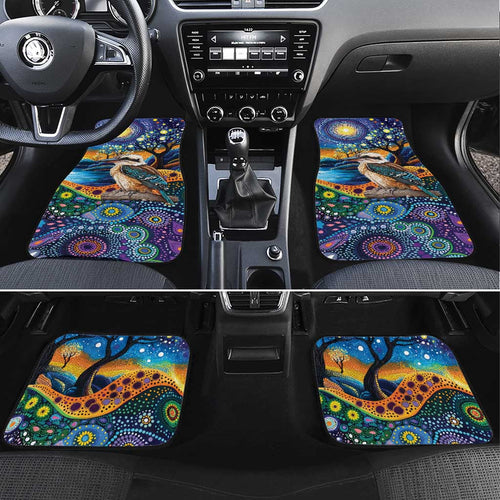 Australian Kookaburra Indigenous Car Mats Aboriginal Dot Painting