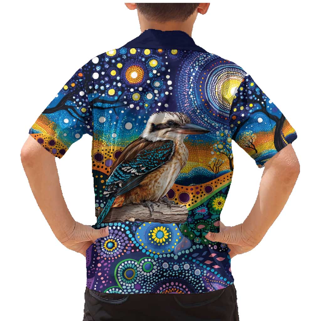 Australian Kookaburra Indigenous Family Matching Mermaid Dress and Hawaiian Shirt Aboriginal Dot Painting