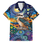 Australian Kookaburra Indigenous Family Matching Mermaid Dress and Hawaiian Shirt Aboriginal Dot Painting