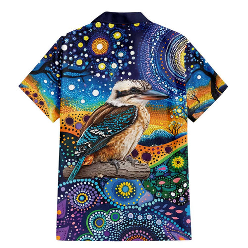 Australian Kookaburra Indigenous Family Matching Mermaid Dress and Hawaiian Shirt Aboriginal Dot Painting