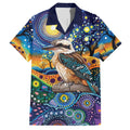 Australian Kookaburra Indigenous Family Matching Puletasi and Hawaiian Shirt Aboriginal Dot Painting