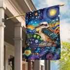 Australian Kookaburra Indigenous Garden Flag Aboriginal Dot Painting