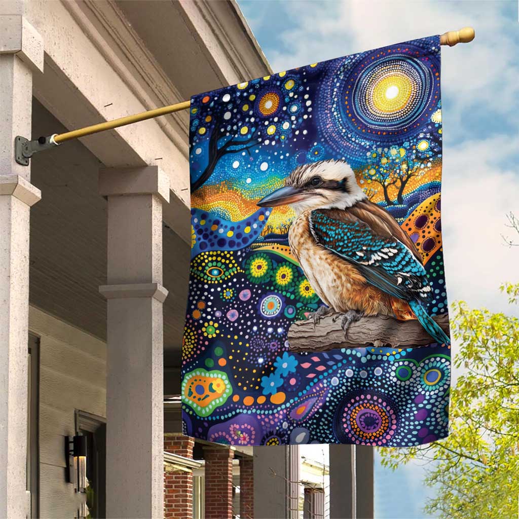 Australian Kookaburra Indigenous Garden Flag Aboriginal Dot Painting