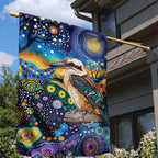 Australian Kookaburra Indigenous Garden Flag Aboriginal Dot Painting