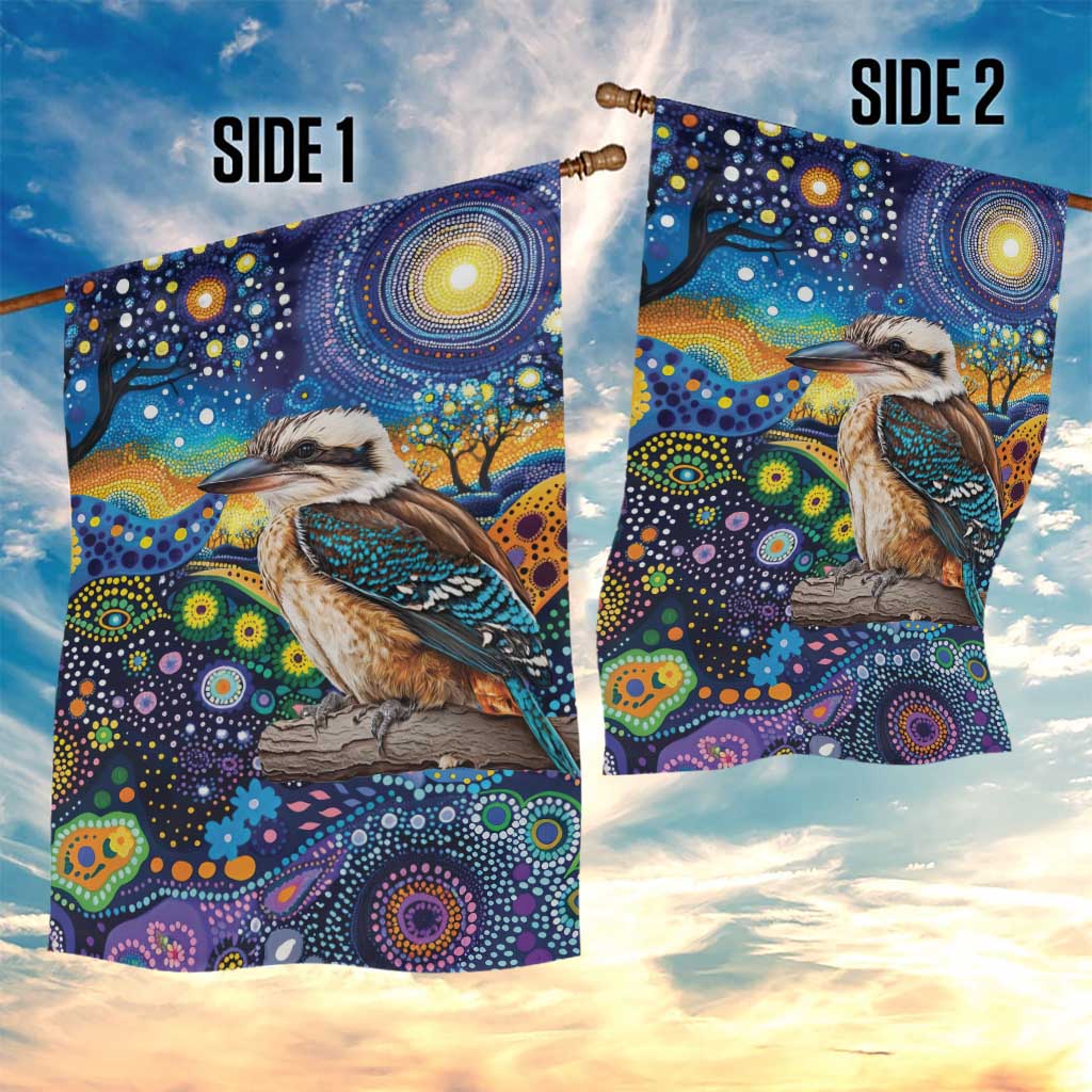 Australian Kookaburra Indigenous Garden Flag Aboriginal Dot Painting