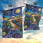 Australian Kookaburra Indigenous Garden Flag Aboriginal Dot Painting