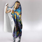 Australian Kookaburra Indigenous Hooded Blanket Aboriginal Dot Painting