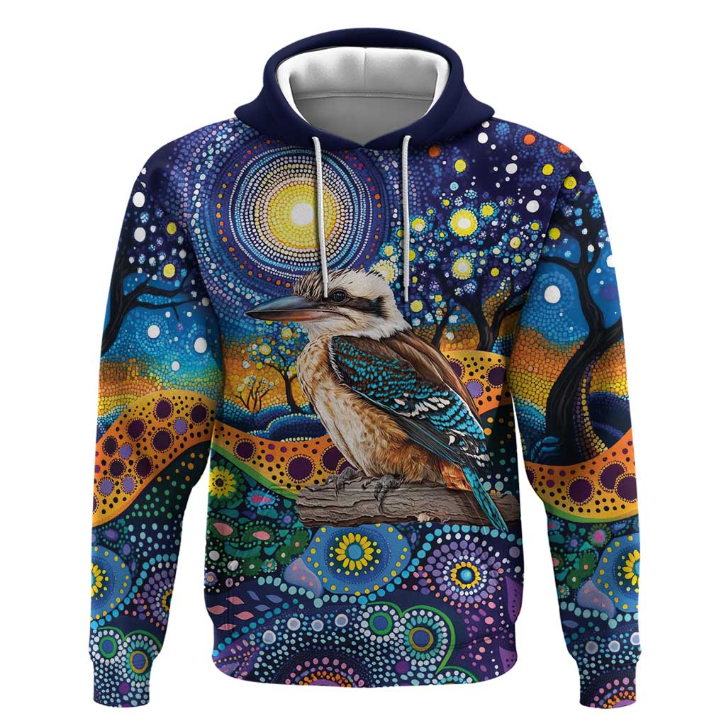 Australian Kookaburra Indigenous Hoodie Aboriginal Dot Painting