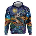 Australian Kookaburra Indigenous Hoodie Aboriginal Dot Painting