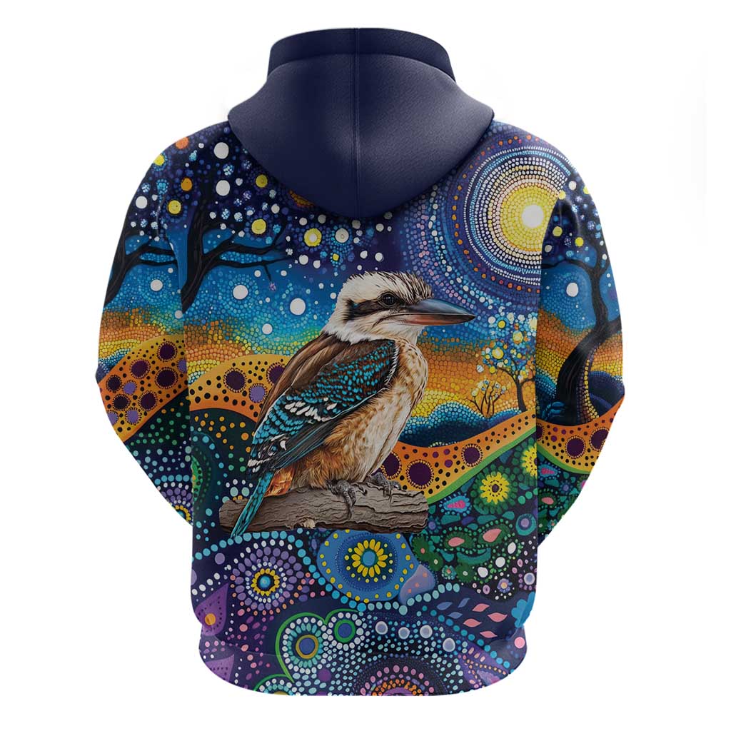 Australian Kookaburra Indigenous Hoodie Aboriginal Dot Painting