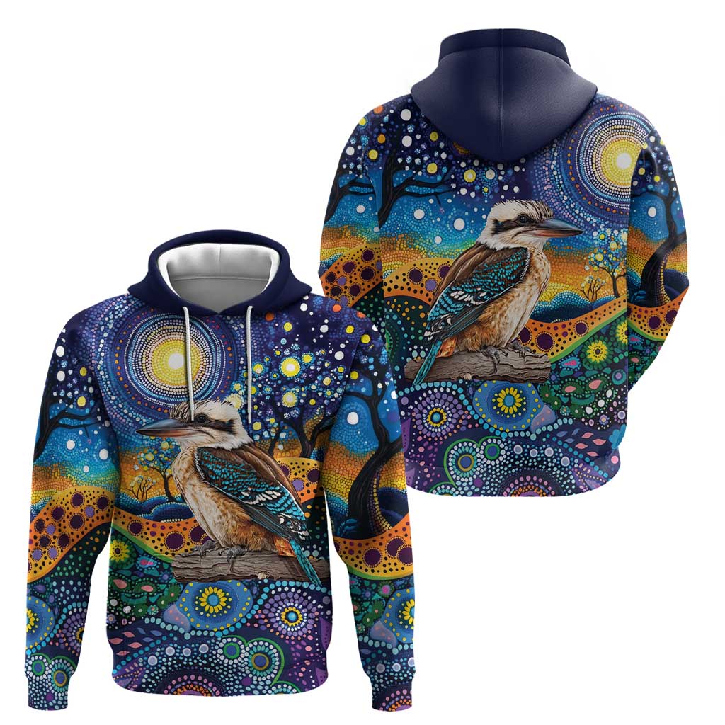 Australian Kookaburra Indigenous Hoodie Aboriginal Dot Painting