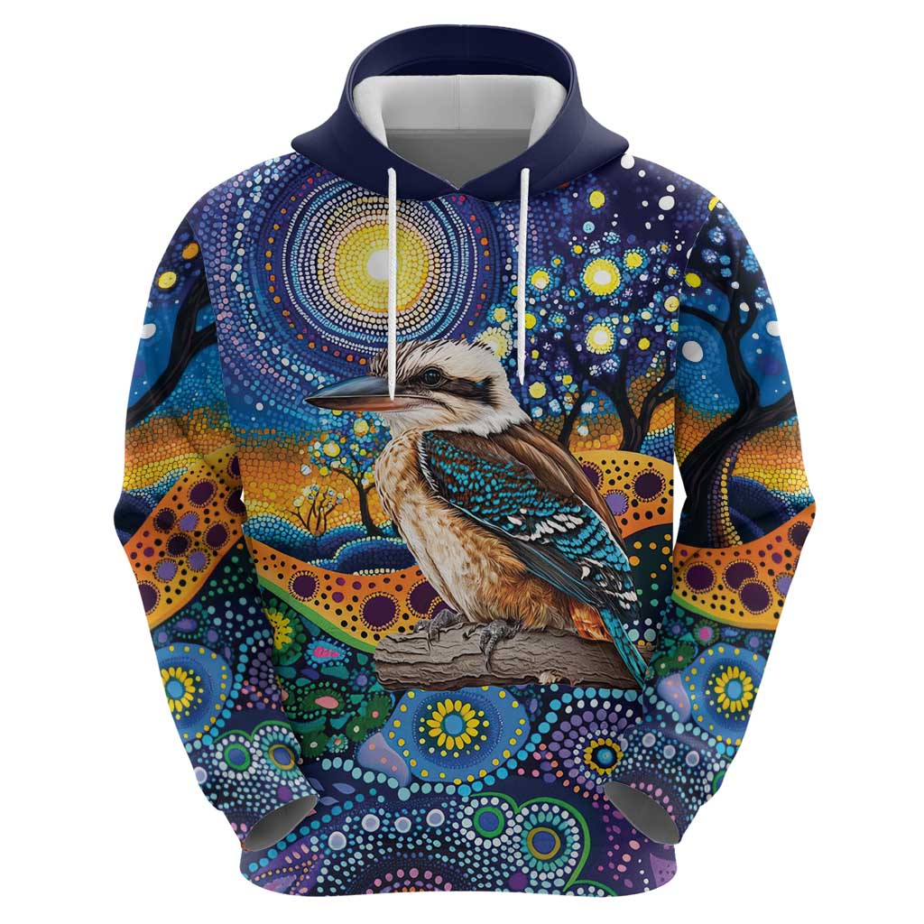 Australian Kookaburra Indigenous Hoodie Aboriginal Dot Painting