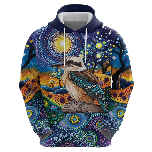 Australian Kookaburra Indigenous Hoodie Aboriginal Dot Painting