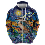 Australian Kookaburra Indigenous Hoodie Aboriginal Dot Painting