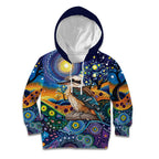Australian Kookaburra Indigenous Kid Hoodie Aboriginal Dot Painting