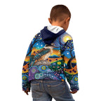 Australian Kookaburra Indigenous Kid Hoodie Aboriginal Dot Painting