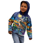 Australian Kookaburra Indigenous Kid Hoodie Aboriginal Dot Painting