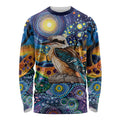 Australian Kookaburra Indigenous Long Sleeve Shirt Aboriginal Dot Painting