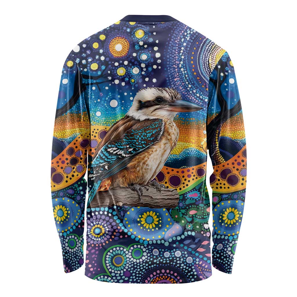 Australian Kookaburra Indigenous Long Sleeve Shirt Aboriginal Dot Painting