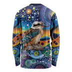 Australian Kookaburra Indigenous Long Sleeve Shirt Aboriginal Dot Painting