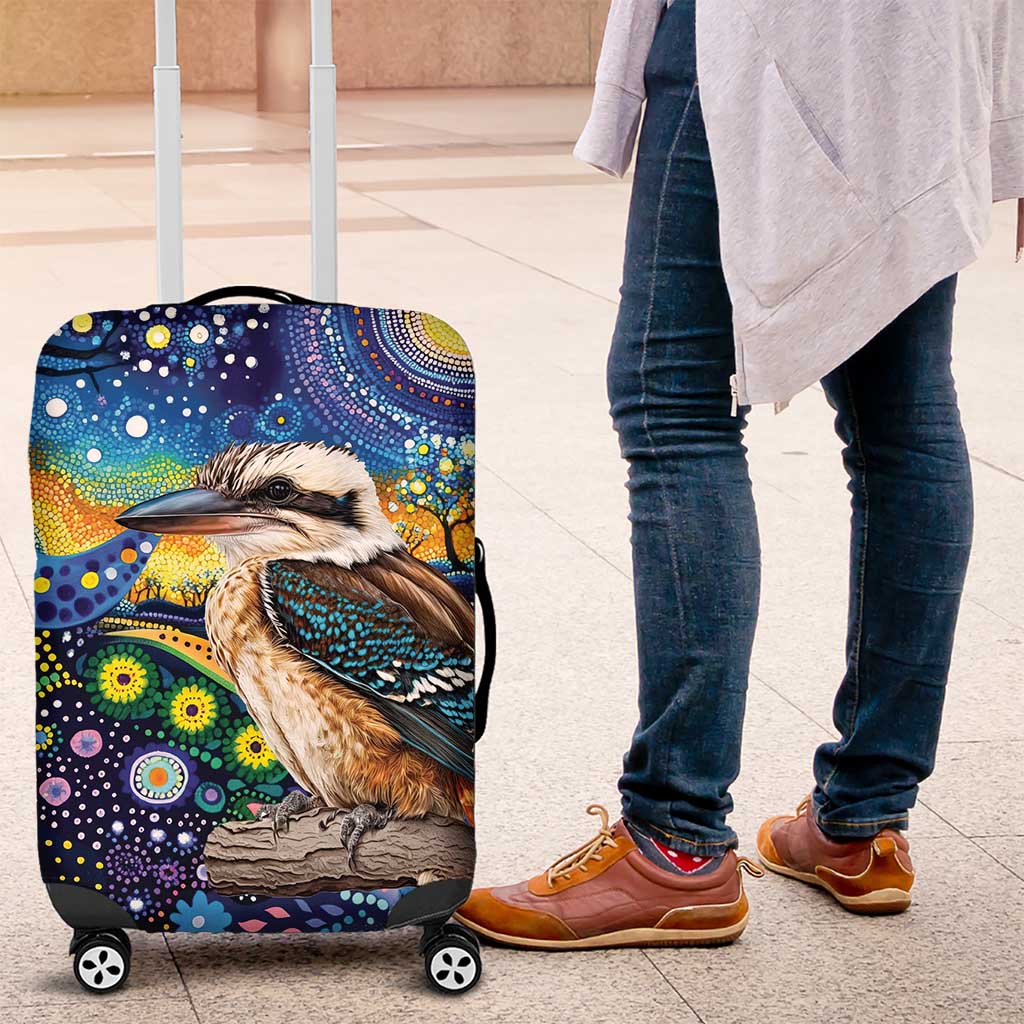 Australian Kookaburra Indigenous Luggage Cover Aboriginal Dot Painting