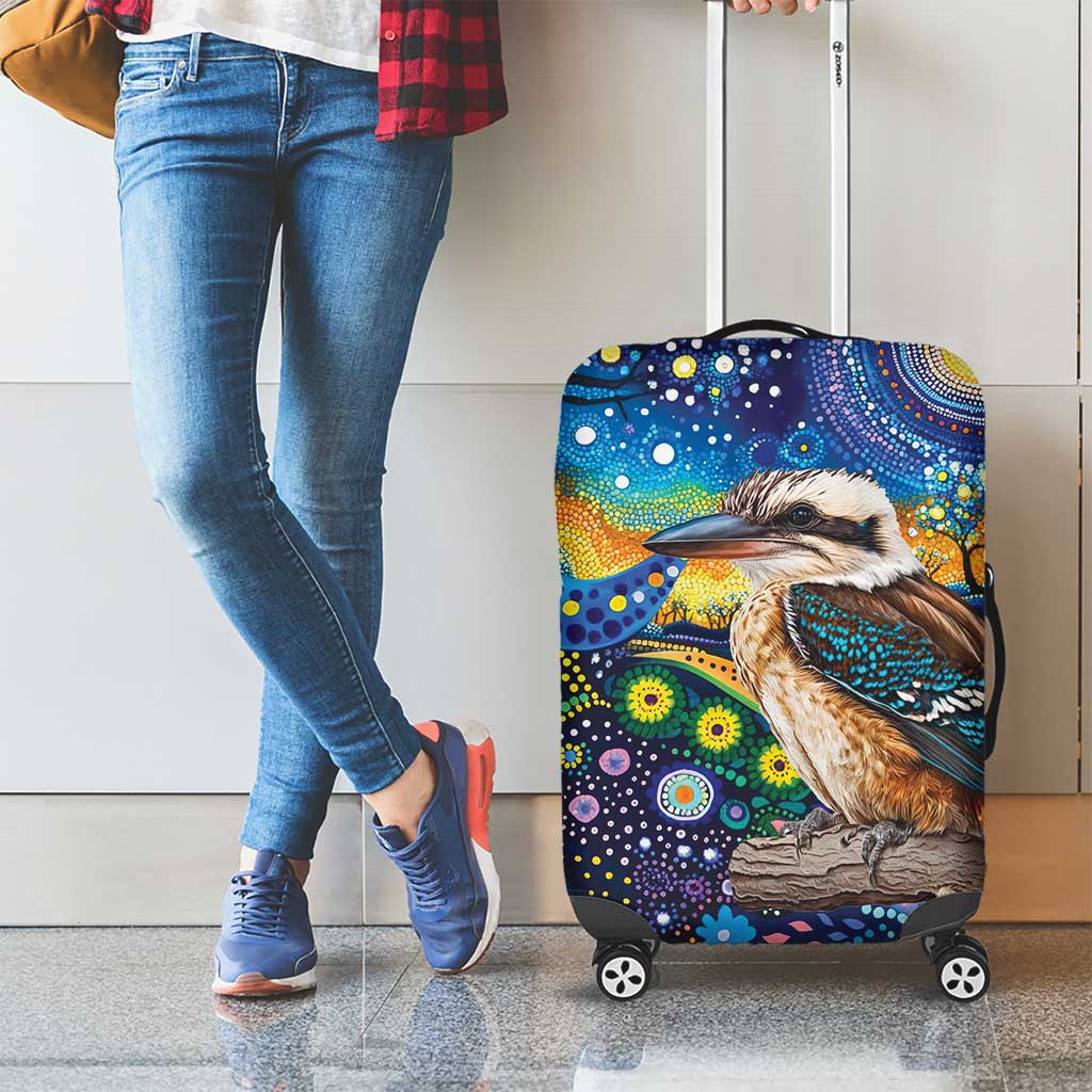 Australian Kookaburra Indigenous Luggage Cover Aboriginal Dot Painting