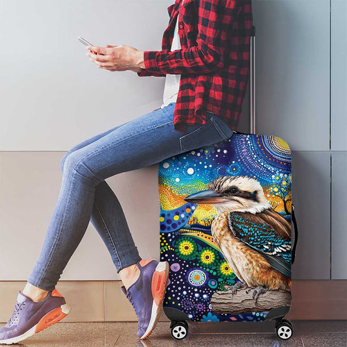 Australian Kookaburra Indigenous Luggage Cover Aboriginal Dot Painting