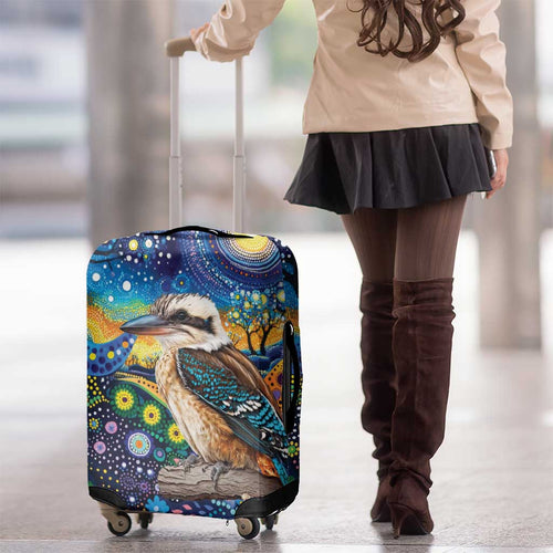 Australian Kookaburra Indigenous Luggage Cover Aboriginal Dot Painting