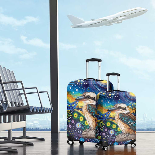 Australian Kookaburra Indigenous Luggage Cover Aboriginal Dot Painting