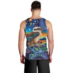 Australian Kookaburra Indigenous Men Tank Top Aboriginal Dot Painting