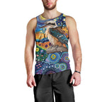 Australian Kookaburra Indigenous Men Tank Top Aboriginal Dot Painting