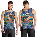 Australian Kookaburra Indigenous Men Tank Top Aboriginal Dot Painting