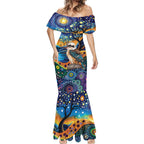 Australian Kookaburra Indigenous Mermaid Dress Aboriginal Dot Painting