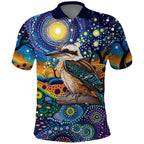 Australian Kookaburra Indigenous Polo Shirt Aboriginal Dot Painting