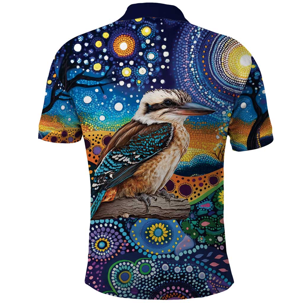 Australian Kookaburra Indigenous Polo Shirt Aboriginal Dot Painting